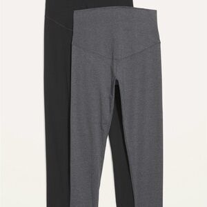 Two Pack Maternity Old Navy Black and Gray Leggings